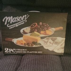 Mason White Ceramic Platter Set